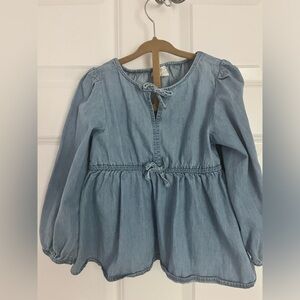 Toddler girls denim flowy top